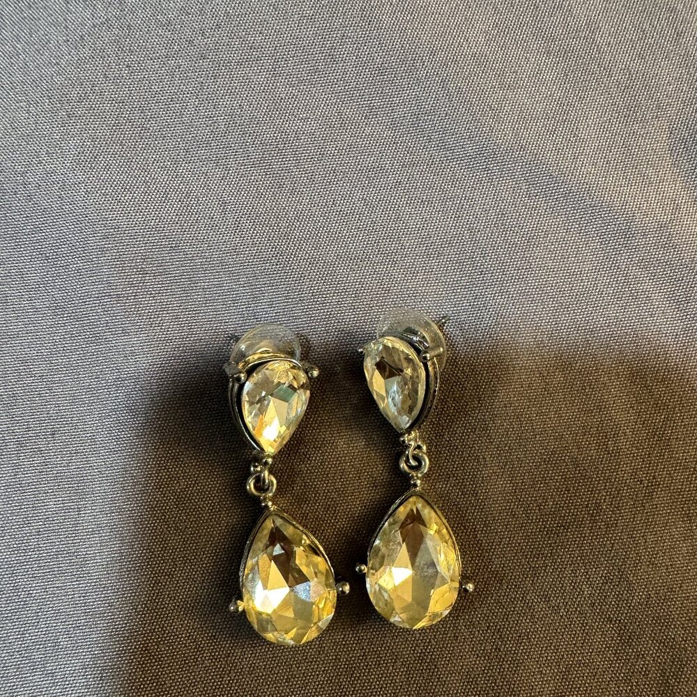 Silver and Crystal Dangle Earrings